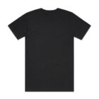 Plain black short-sleeve t-shirt shown from the back on a white background.
