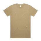 Plain light brown short-sleeve t-shirt on a white background.
