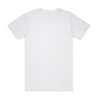 Plain white short-sleeve T-shirt laid flat, seen from the back.