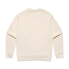 Beige crewneck sweatshirt laid flat, shown from the back.