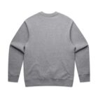 Plain gray crewneck sweatshirt shown from the back on a white background.