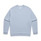 Light blue crewneck sweatshirt laid flat on a white background.