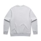 Light gray crewneck sweatshirt shown from the back on a white background.