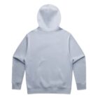 Light blue hooded sweatshirt shown from the back, with long sleeves and no visible design.