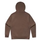 Brown hooded sweatshirt shown from the back, with long sleeves and no visible designs.