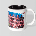 Colour Max Can Mug with a vibrant print of muscular wrestlers posing together.