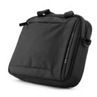 Black zippered laptop bag with handles and a front pocket, shown on a white background.