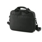 Black laptop bag with handles and shoulder strap, shown against a white background.