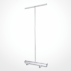 Silver T-shaped stand for Budget Pull-up Banners, displayed on a white background.