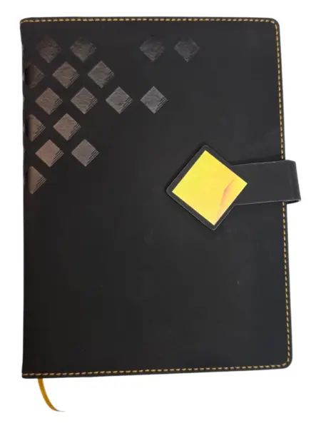 black diary with design