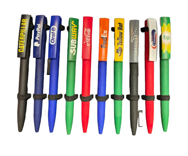 pens with different logos