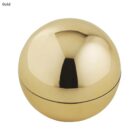 Shiny gold Pod Lip Balm Balls with a smooth, reflective, spherical container.