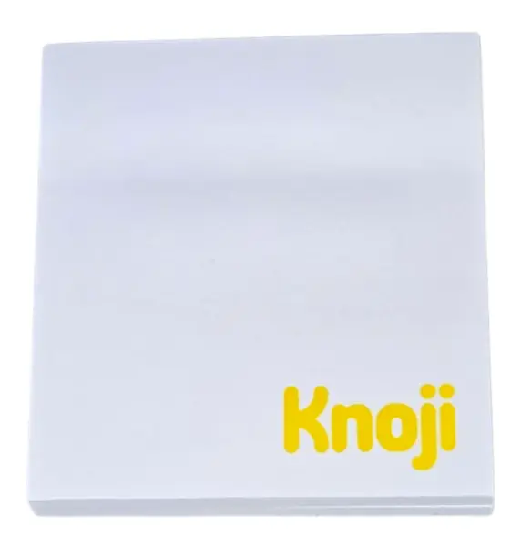 White sticky note with 1-colour logo print
