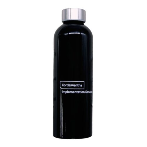 black aluminum bottle
