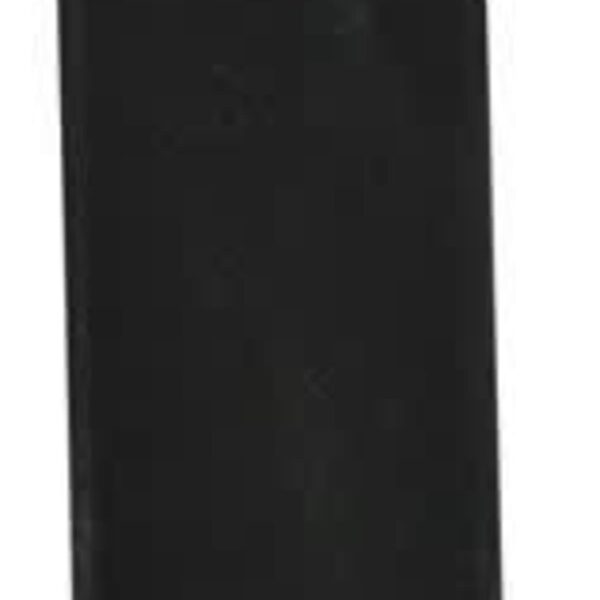 Silver pen in a black velvet sleeve, shown vertically against a white background.
