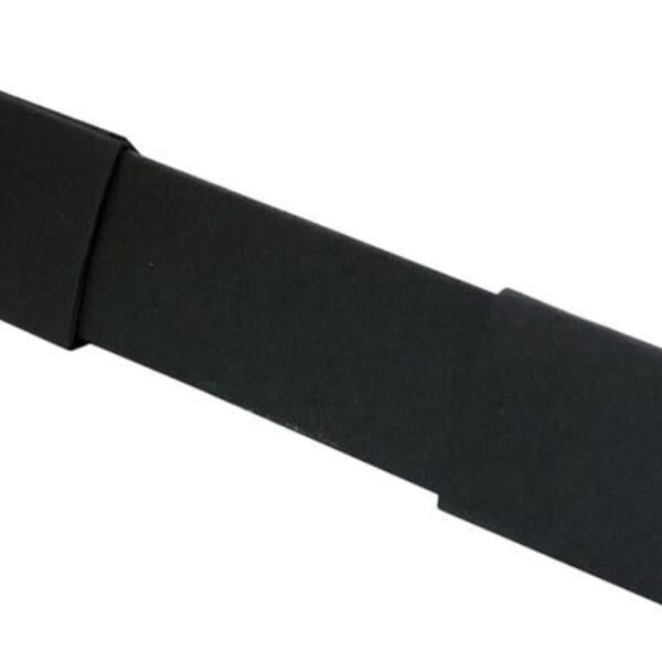 A black, triangular foam bar with flat ends against a white background.