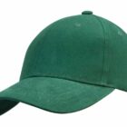 A plain green baseball cap with a curved brim, shown on a white background.