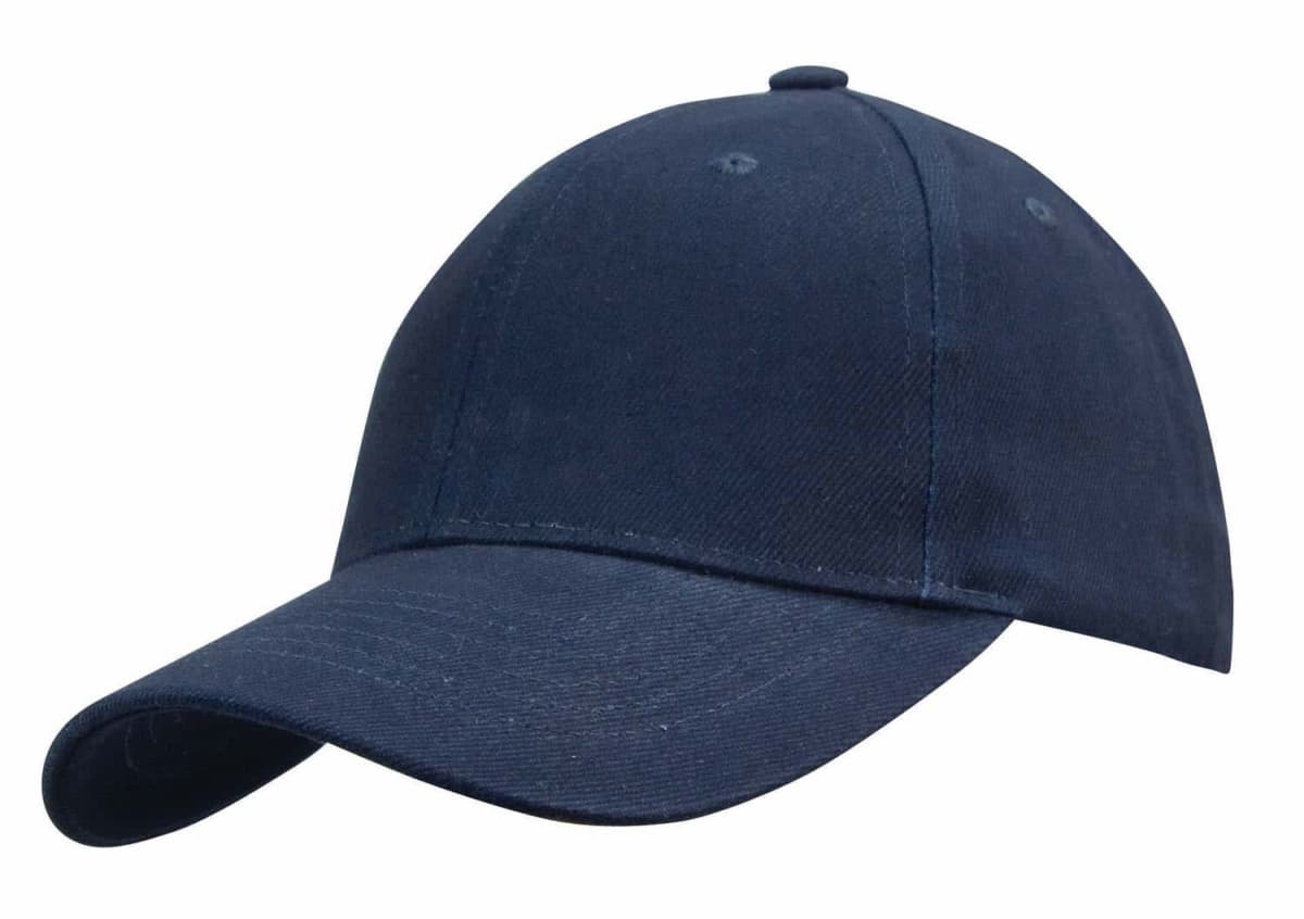 A plain dark blue baseball cap with a curved brim.