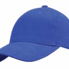 A plain blue baseball cap on a white background.