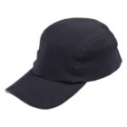 A plain black baseball cap on a white background.