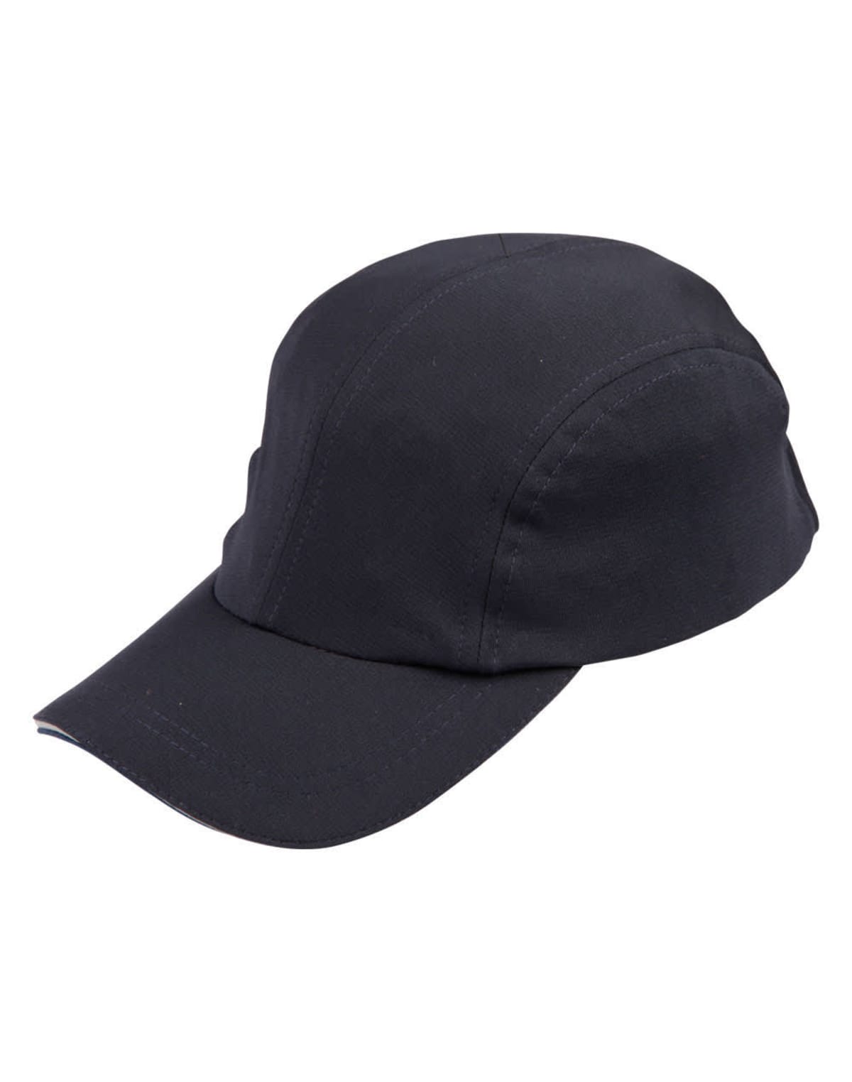 A plain black baseball cap on a white background.