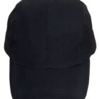 Plain black baseball cap, viewed from the front against a white background.