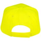 Back view of a bright yellow baseball cap with an adjustable strap.