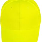 Bright yellow baseball cap shown from the front against a white background.