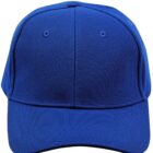 A plain blue baseball cap facing forward.