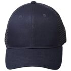 Solid black baseball cap with mesh sides, viewed from the front against a white background.