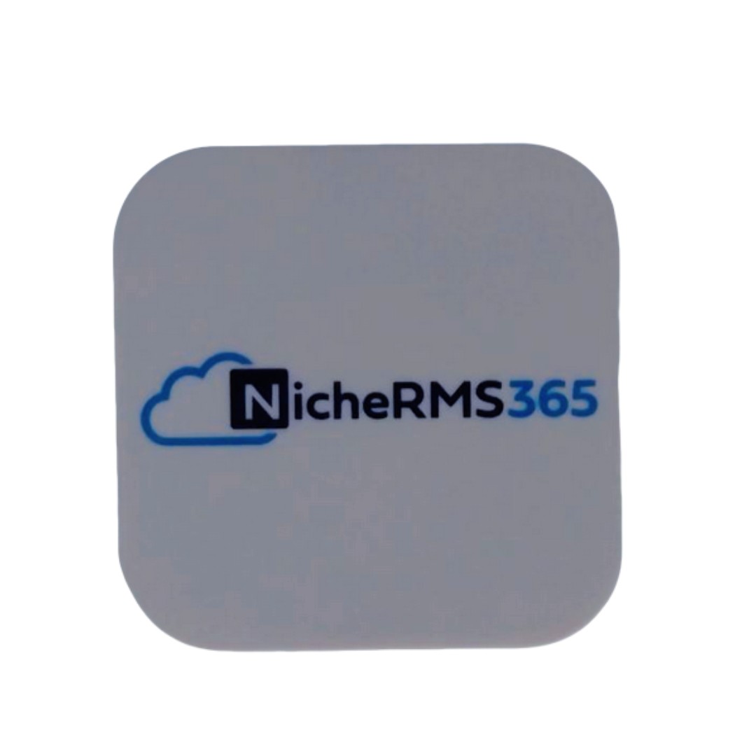 A square logo with a cloud and the text NicheRMS365 on a white background.