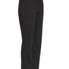Black cargo pants with side pockets and an elastic waistband, shown on a white background.