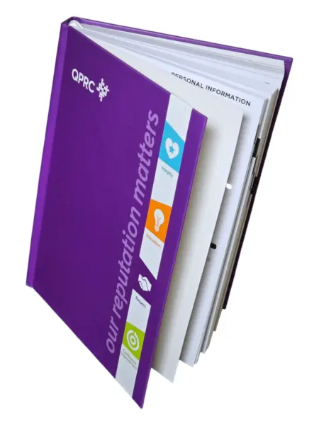 Purple diary with pages