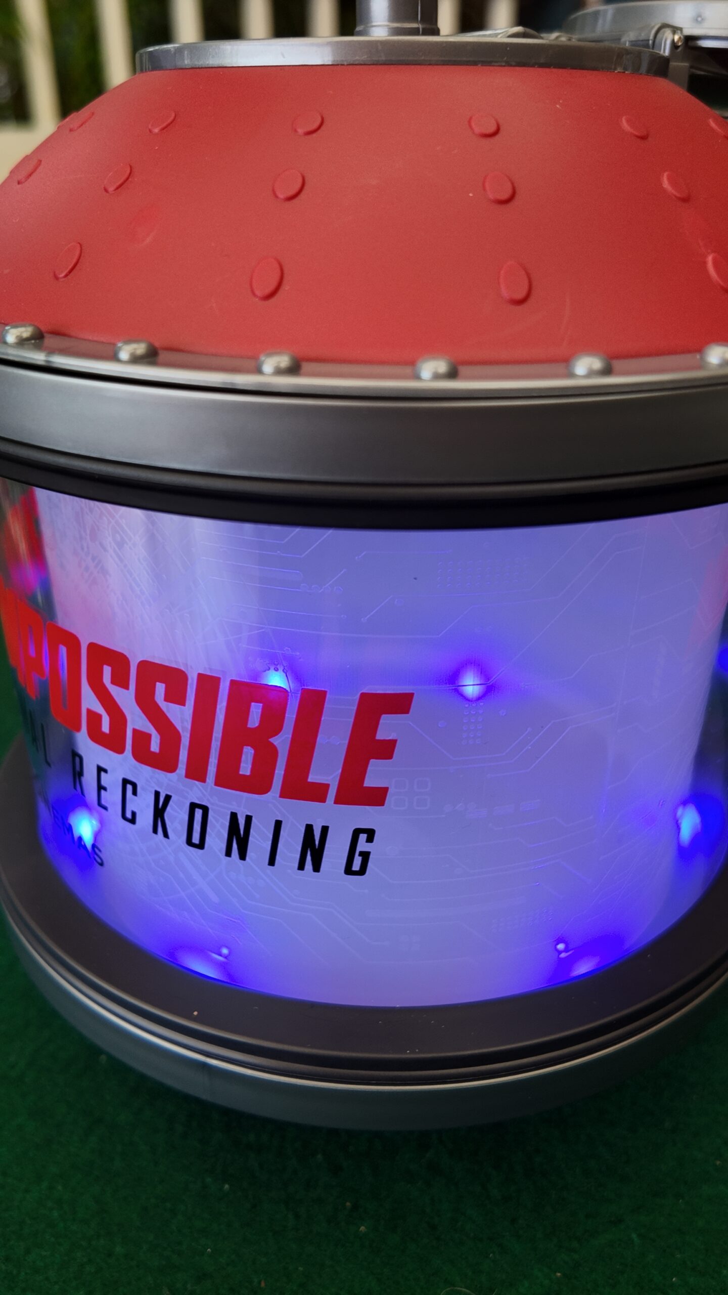 Mission Impossible popcorn dispenser, custom merchandise side view