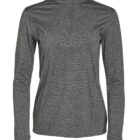 Gray long-sleeve athletic pullover with a quarter zipper and a mock neck.