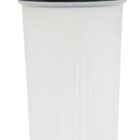 Clear plastic shaker bottle with a black lid and white flip cap, shown on a white background.