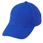 A plain blue baseball cap on a white background.