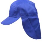 Blue cap with a neck flap, designed for sun protection.
