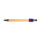 A bamboo pen with a purple grip and black tip, shown on a white background.