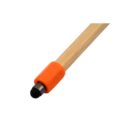 A bamboo stylus with an orange grip and black tip on a white background.