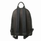 Black backpack shown from the back, featuring two padded shoulder straps and a top handle.
