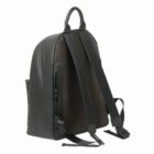 A black backpack with two shoulder straps, side pocket, and a top carrying handle.