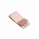 Rose gold money clip with 1881 cut out at the end, on a white background.