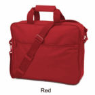 Red shoulder bag with handles and an adjustable strap, displayed on a white background.