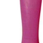A single long pink sock with a folded cuff.