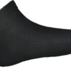 A plain black ankle sock on a white background.