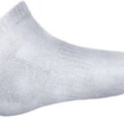 A plain white ankle sock on a white background.