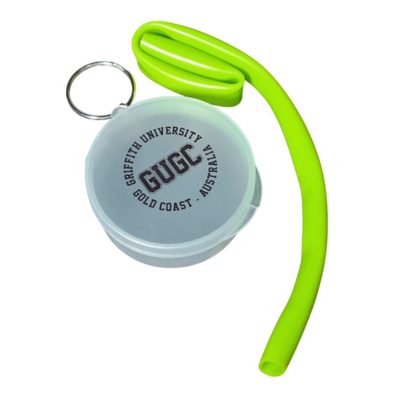 green reusable straw with container for GUGC