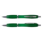 Two green Vistro Pen - Translucent with silver accents, shown from different angles.