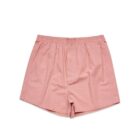 Light pink mens boxer shorts with an elastic waistband, laid flat on a white background.